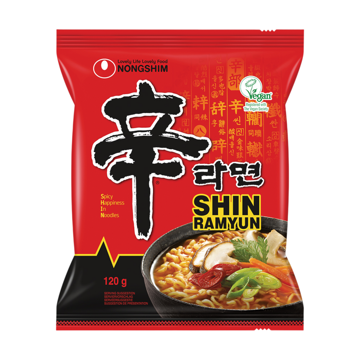 Nongshim Instant Nudeln Shin Ramyun sehr scharf 120g